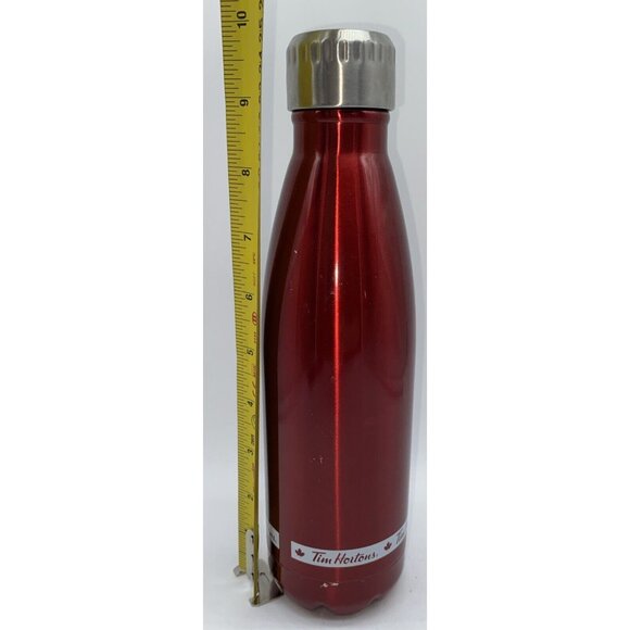 Tim Hortons 2017 Red Stainless Steel Hot/Cold Liquid Water Bottle 500 ml - Picture 7 of 8